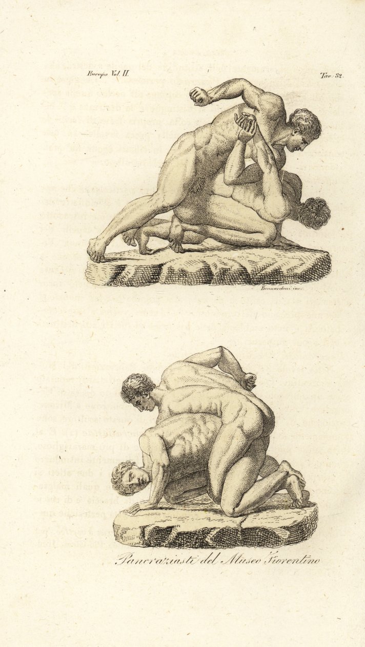 Greccy sportowcy rywalizujący w sztuce walki Pankration autorstwa Unknown artist