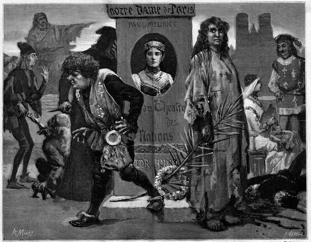 Gringoire, Quasimodo, La Esmeralda, La Sachette i Phoebus. Główni bohaterowie spektaklu „Notre Dame de Paris”, dramatu Paula Meurice
