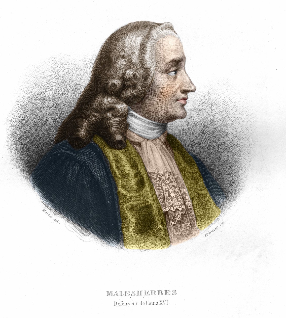 Guillaume Chretien (Guillaume-Chretien) autorstwa Lamoignon de Malesherbes (1721-1794). Francuski polityk. Grawerowanie z 1852 r. autorstwa Unknown artist