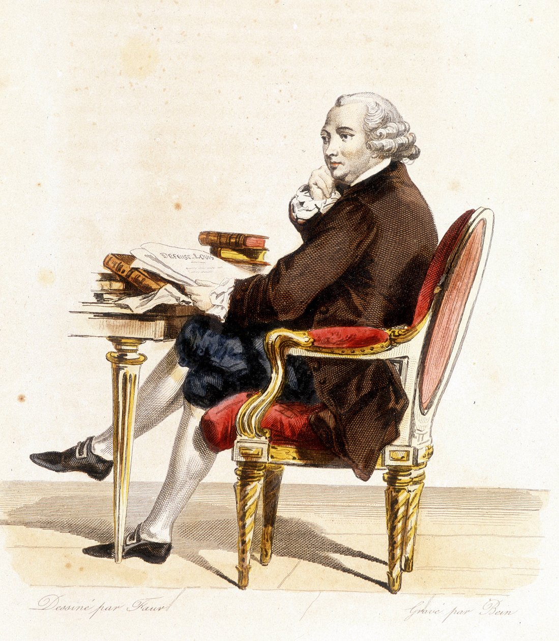 Guillaume Chretien (Guillaume-Chretien) autorstwa Lamoignon de Malesherbes (1721-1794). Francuski polityk. Grawerowanie z 1838 r. autorstwa Unknown artist