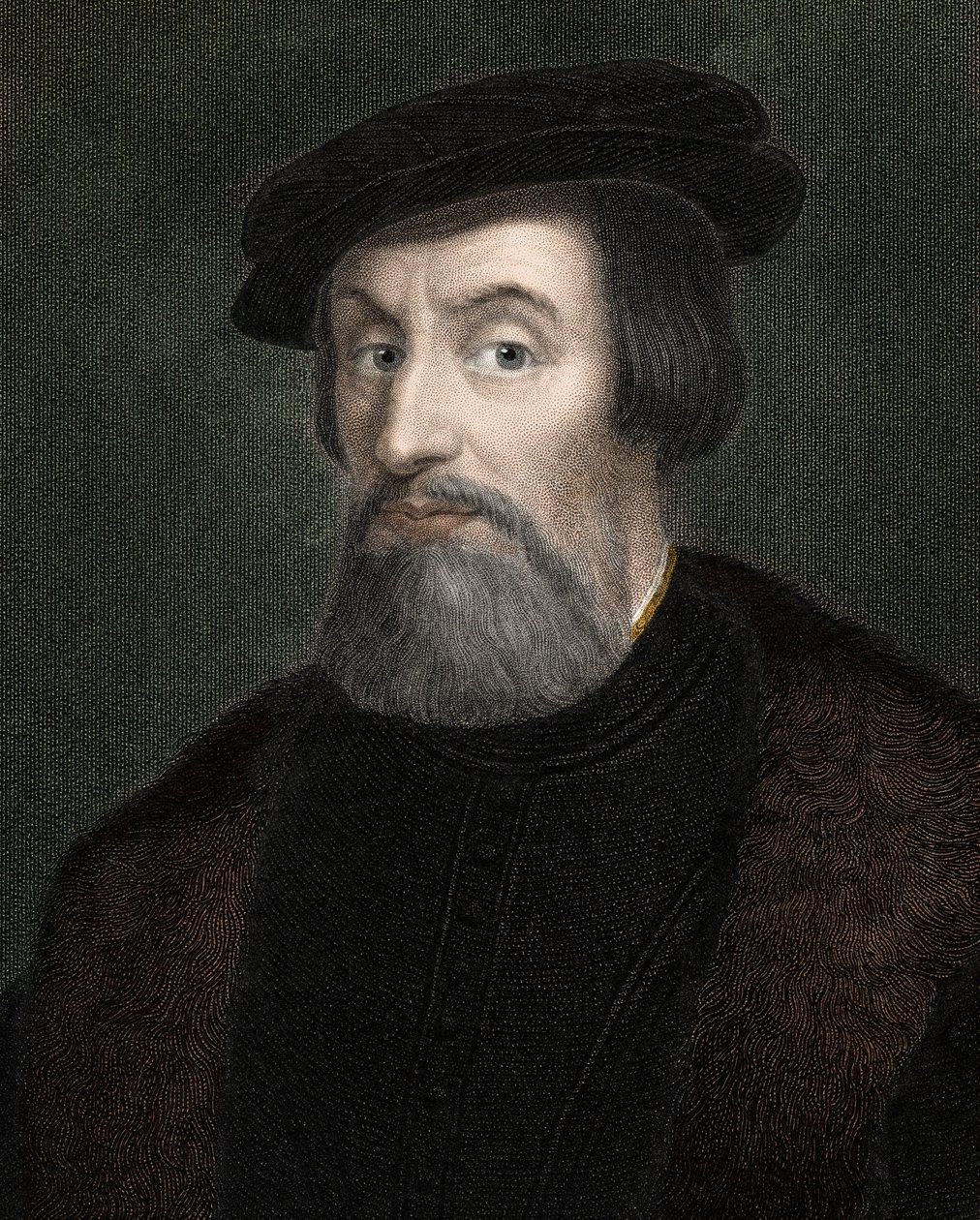 HERNANDO (Hernan) CORTES (Cortez) (1485-1547) Angielski zdobywca Meksyku - rycina - XIX wiek autorstwa Unknown artist