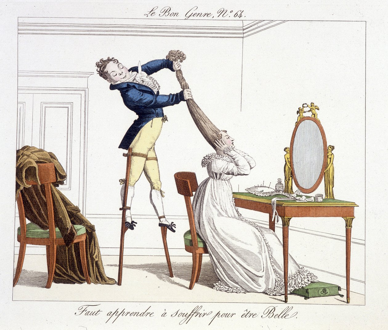 Sesja fryzjerska: nauka cierpienia, by być piękną – w „”Le Bon Genre””, deb. 19 wiek autorstwa Unknown artist