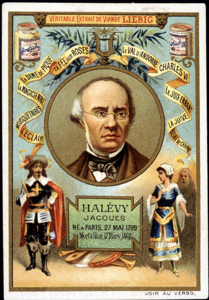 Halevy nazwał Jacques Fromental Levy, francuski kompozytor (1799-1862) w ramach promocji produktu Liebiga. 19 wiek autorstwa Unknown artist
