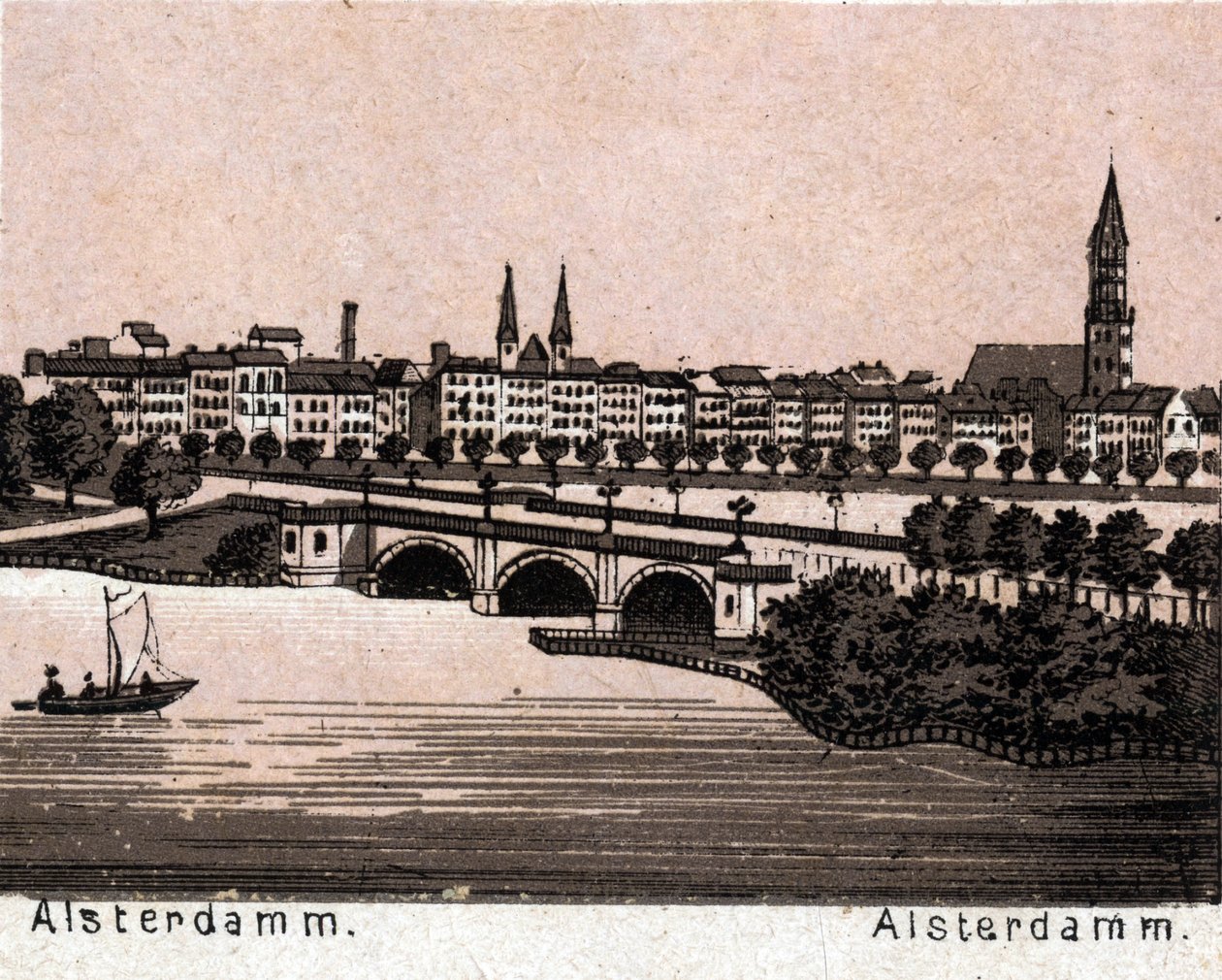 Hamburg (Hamburg), Niemcy: widok na Alsterdamm. w „” Świat ilustruje 168 odsłon”” Niedatowany (koniec XIX wieku) autorstwa Unknown artist