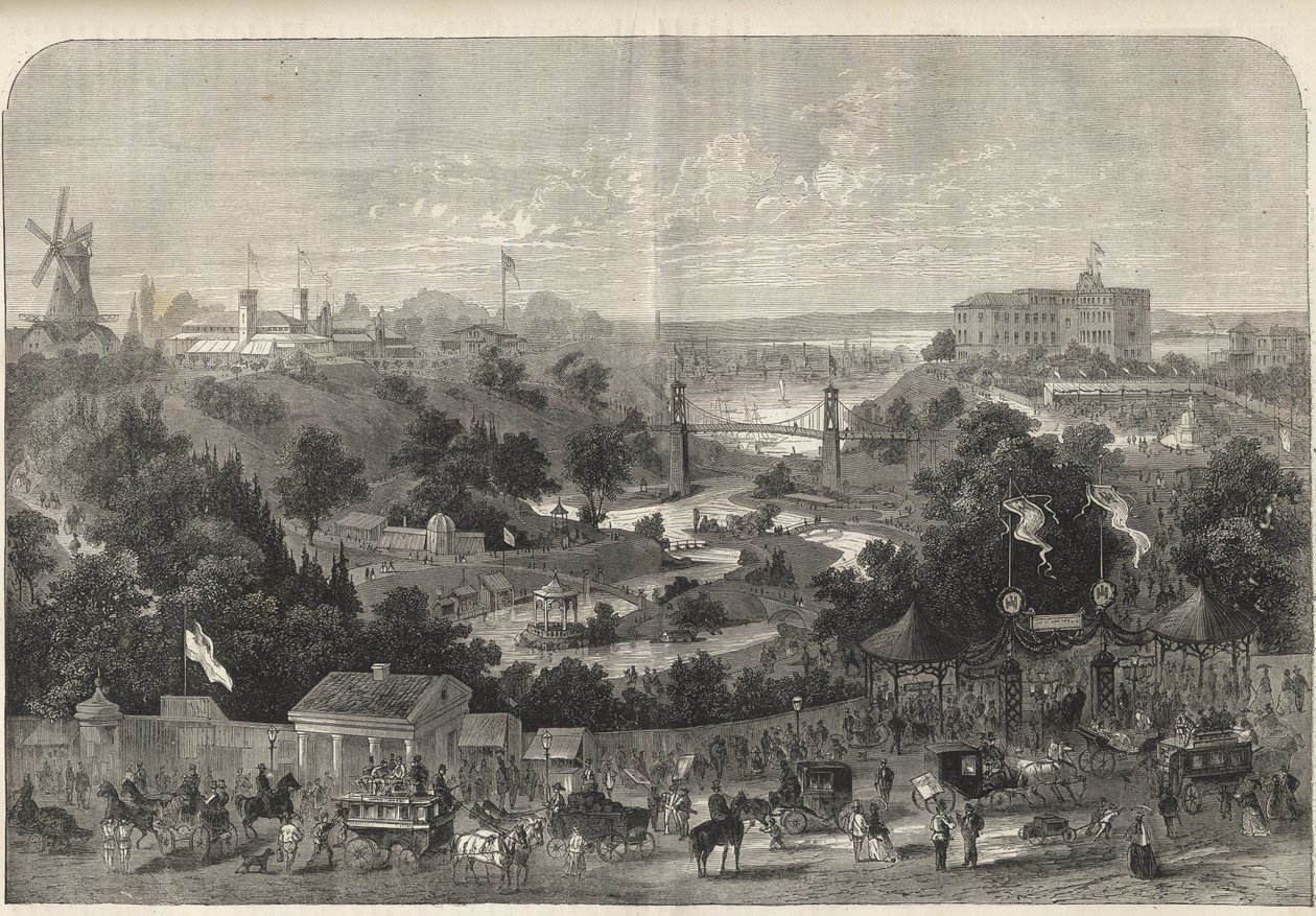 Hamburg - Niemcy - Wystawa Ogrodnicza 1869 - Hamburg - park Międzynarodowej Wystawy Ogrodniczej autorstwa Unknown artist