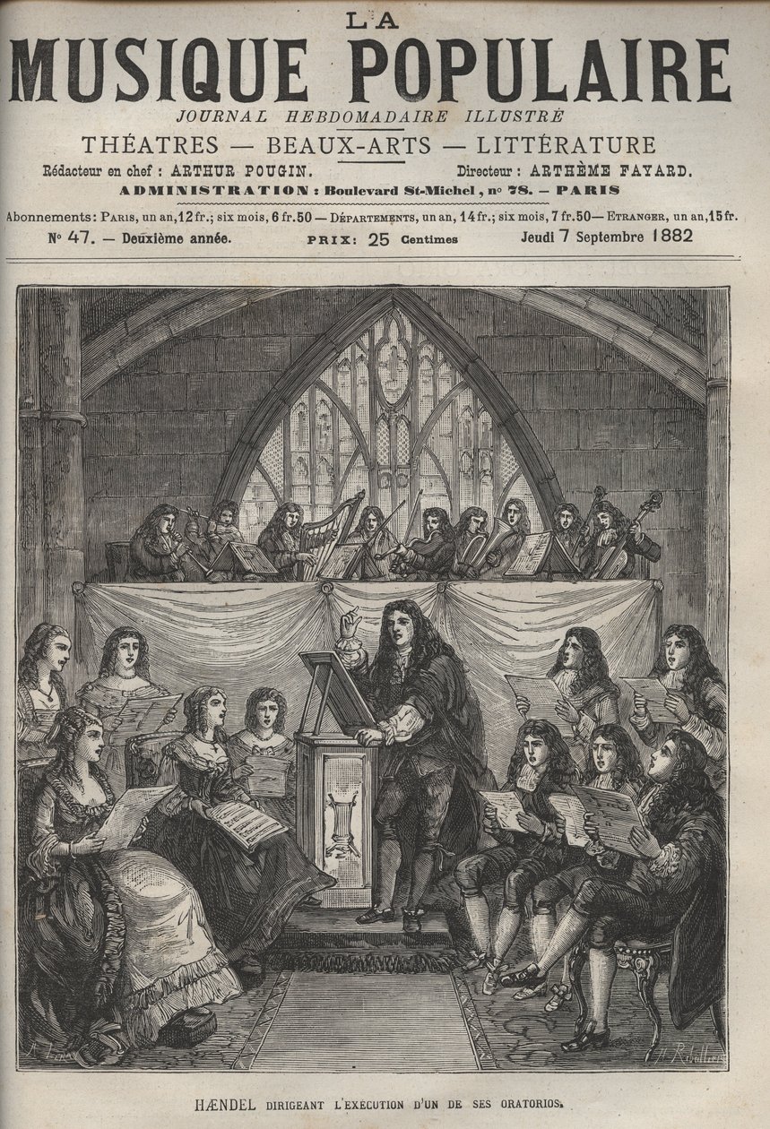 Handel dyryguje jednym ze swoich oratorium - George Frederick Handel (Georg Friedrich Handel autorstwa Unknown artist