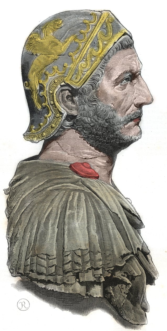 Hannibal - Portret Hannibala lub Annibala Barki (ok. 247-183 pne), generała Kartaginy i męża stanu autorstwa Unknown artist