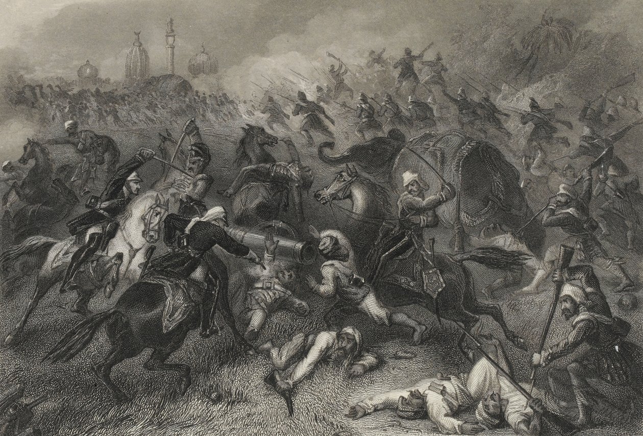 Kolumna Havelocka atakująca buntowników przed Cawnpore” autorstwa Unknown artist