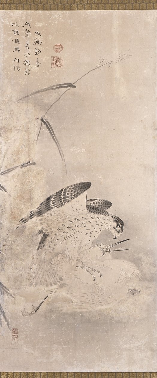 Hawks And Prey (atrament na papierze) autorstwa Unknown artist