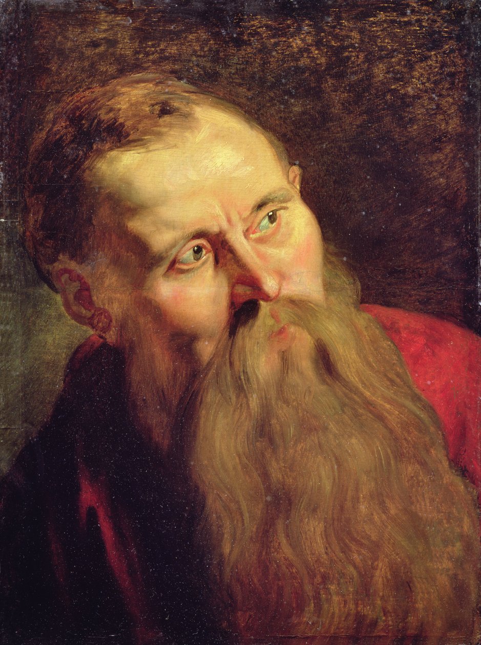Głowa Świętego (olej na drewnie) autorstwa Unknown artist