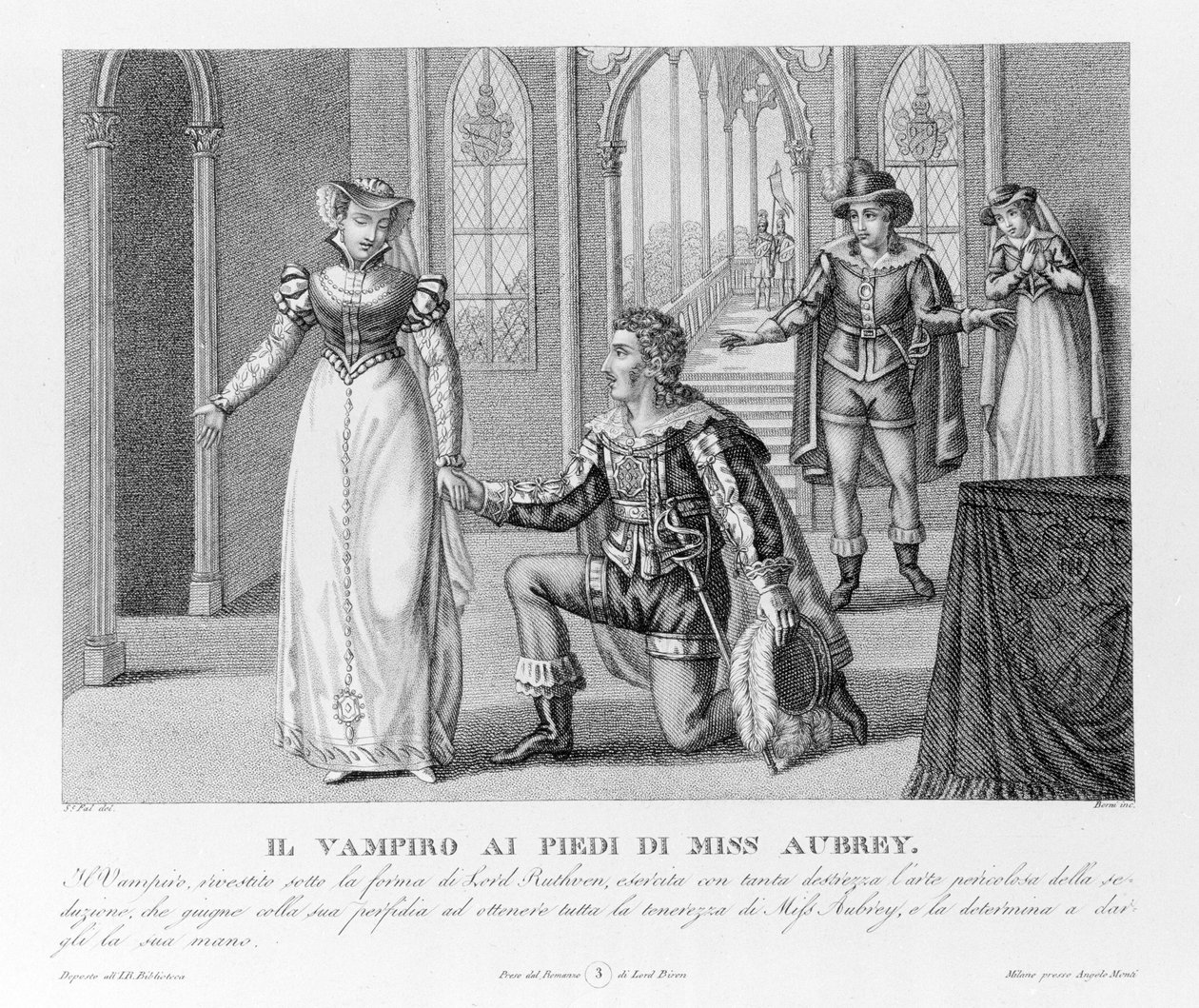 Niebiańska zemsta - według nowego „Wampira” przypisywanego najpierw Lordowi Byronowi (1788-1824), angielskiemu poecie. następnie do jego sekretarza Polidori. 1816. autorstwa Unknown artist
