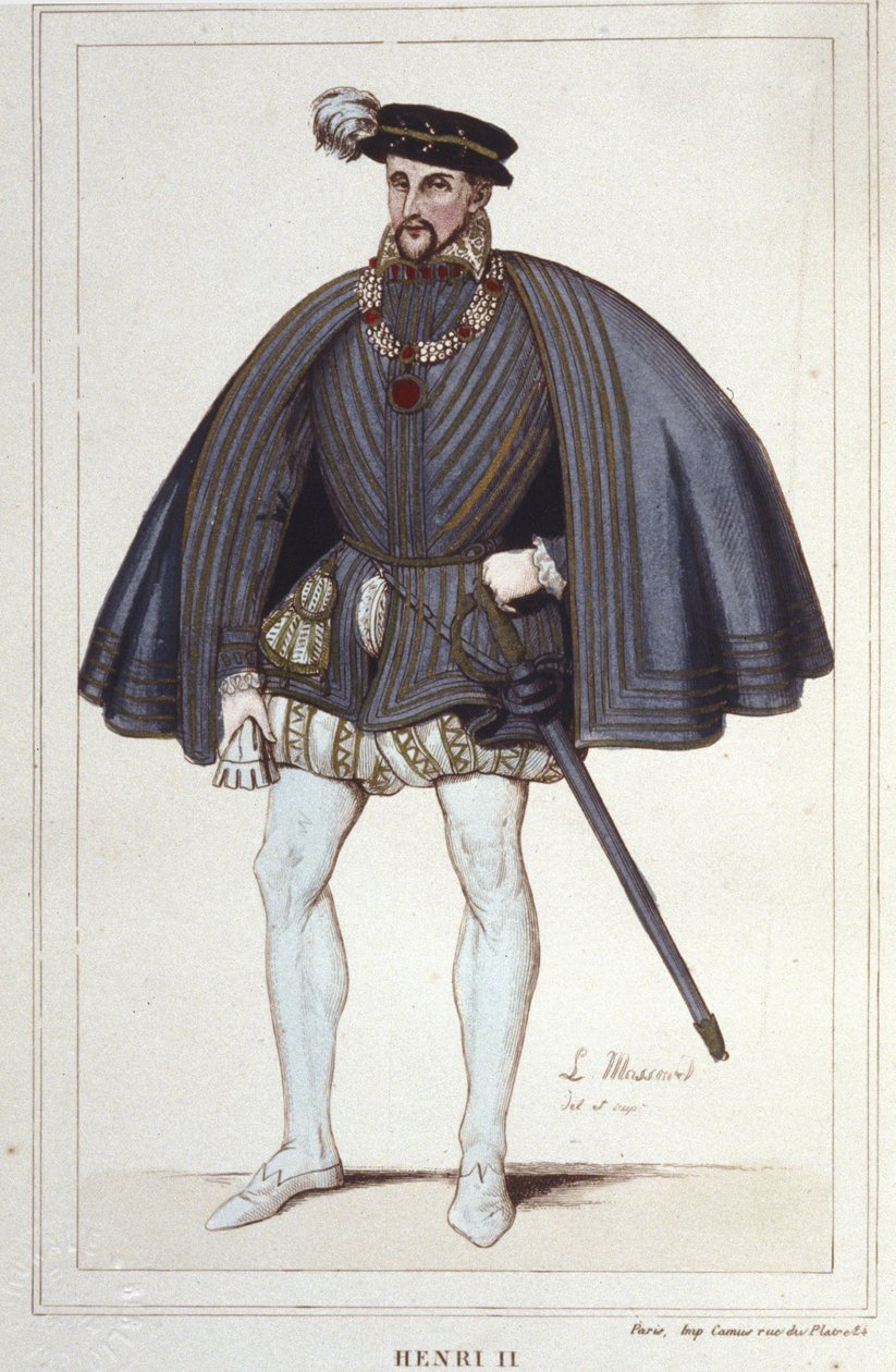 Henryk II, król Francji (1519 - 1559) grawerowanie z 1830 r autorstwa Unknown artist