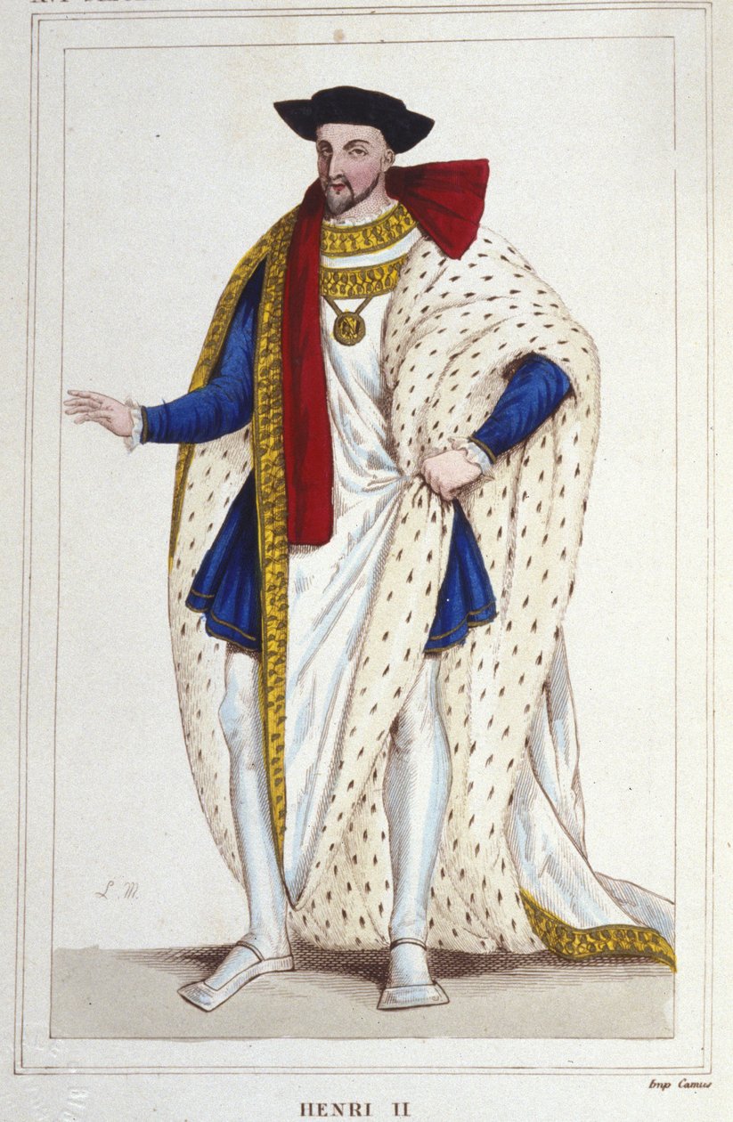 Henryk II, król Francji (1519 - 1559) grawerowanie z 1830 r autorstwa Unknown artist