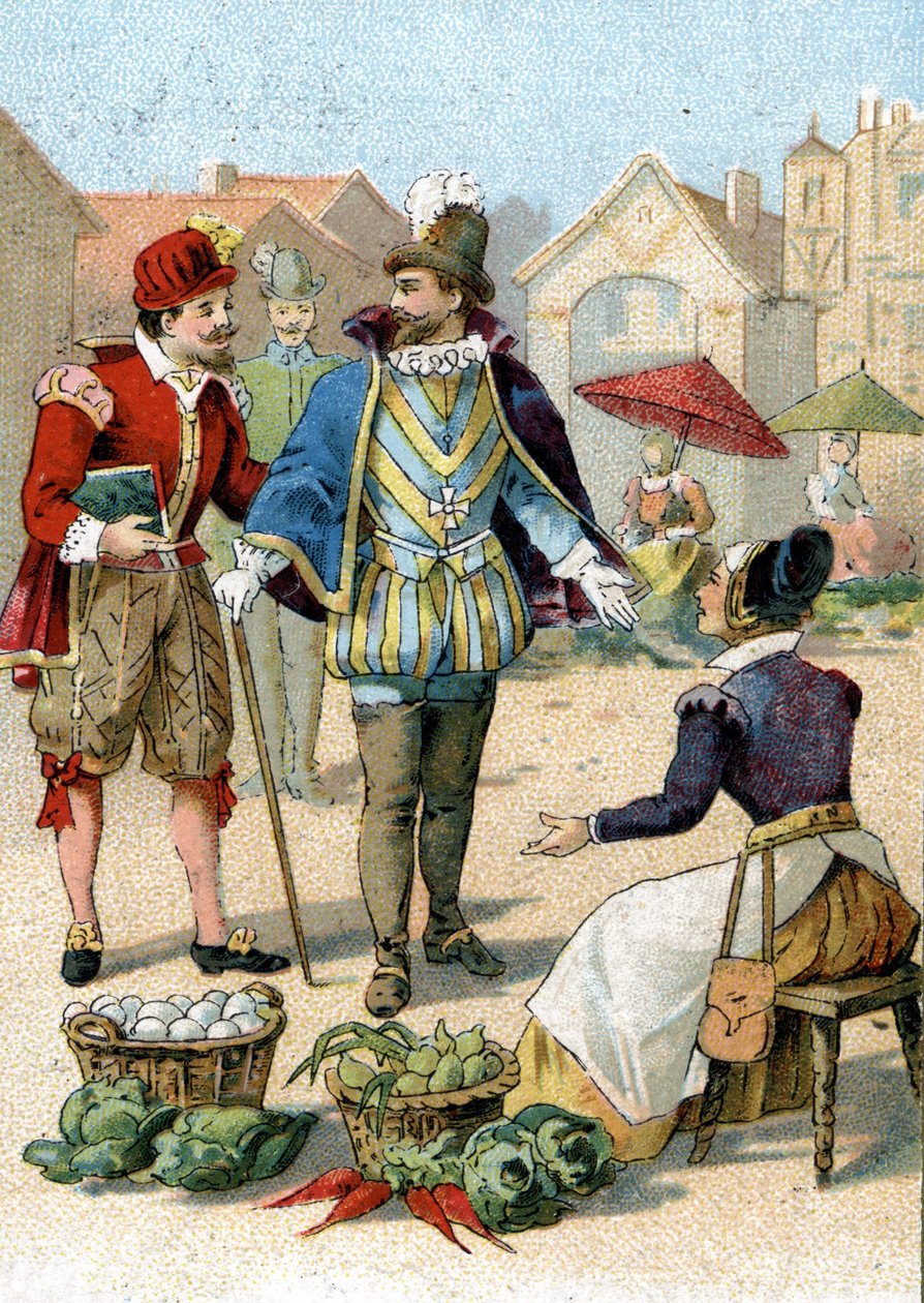 Henryk IV król Francji (1553-1610) na spacerach po Paryżu. autorstwa Unknown artist