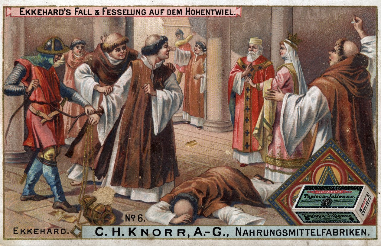 Historia Ekkeharda IV z St. Gallen (St. Gallen) lub Eckharda, Eckharta (980-1057) erudyta i łacińskiego poety. Upadek Ekkeharda i jego chings w Hohentwiel. autorstwa Unknown artist