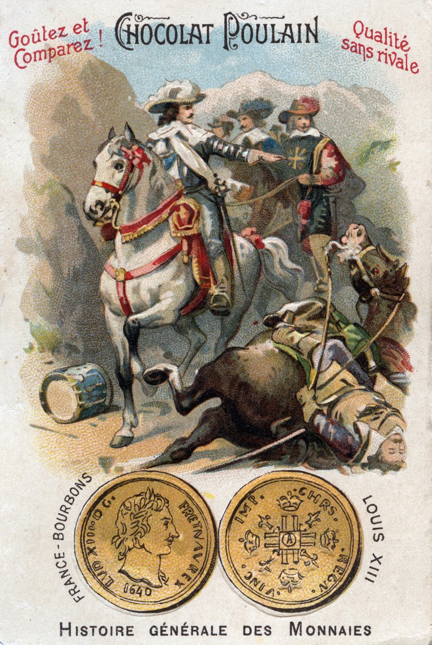 Historia Francji: Wojna o sukcesję Mantui (1628-1631) podczas wojny trzydziestoletniej. Bitwa pod Pas de Suze (Susa) reprezentująca króla Ludwika XIII (1601-1643) i kardynała Richelieu (Armand Jean du Plessis autorstwa Unknown artist