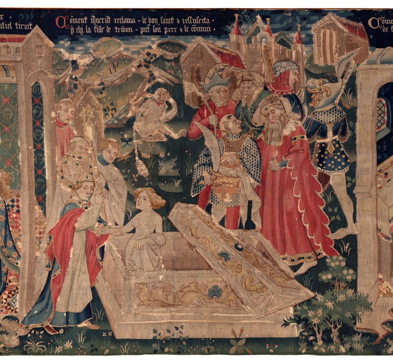 Historia św. Piata i św. Eleutery, scena 12: Zmartwychwstanie córki trybuna autorstwa Unknown artist