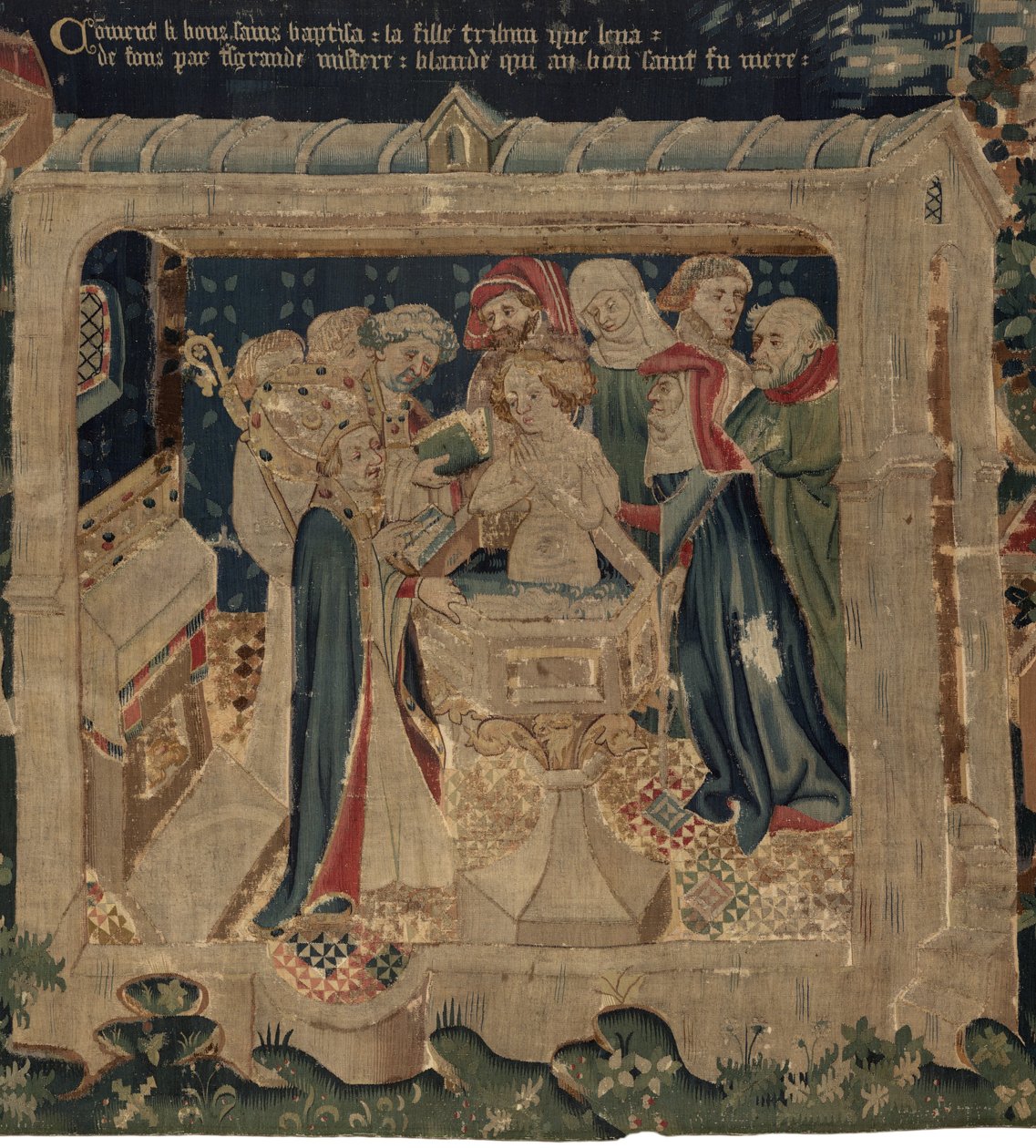 Historia św. Piata i św. Eleuthere, Scena 13: Chrzest Blanda autorstwa Unknown artist