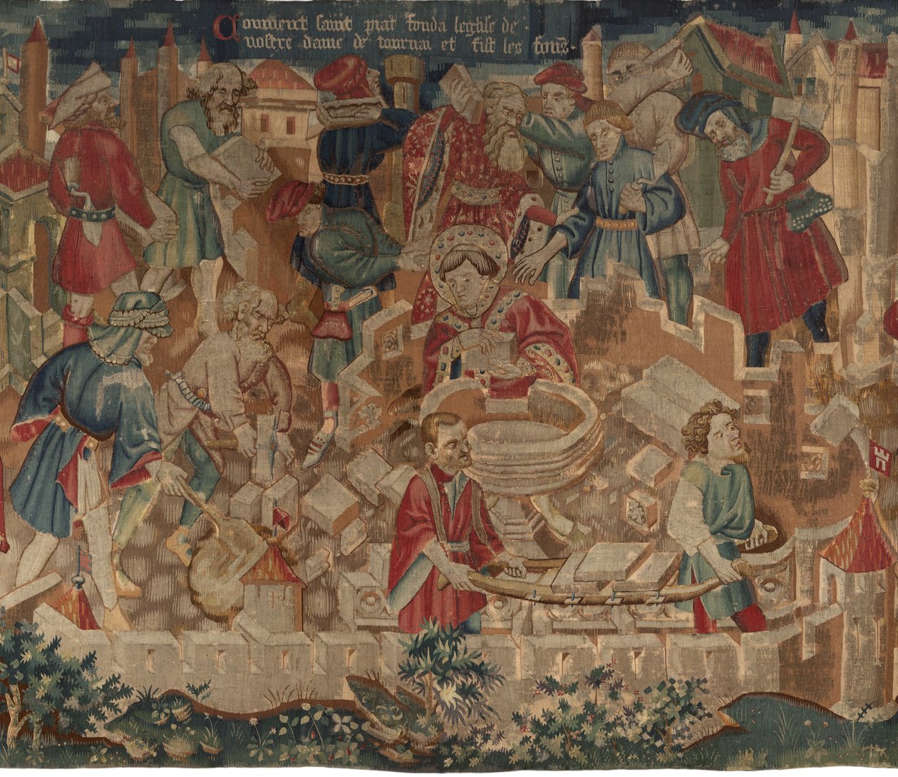 Historia św. Piata i św. Eleutery, scena 5: Jak św. Piat ufundował kościół NMP i wykonał chrzcielnice autorstwa Unknown artist