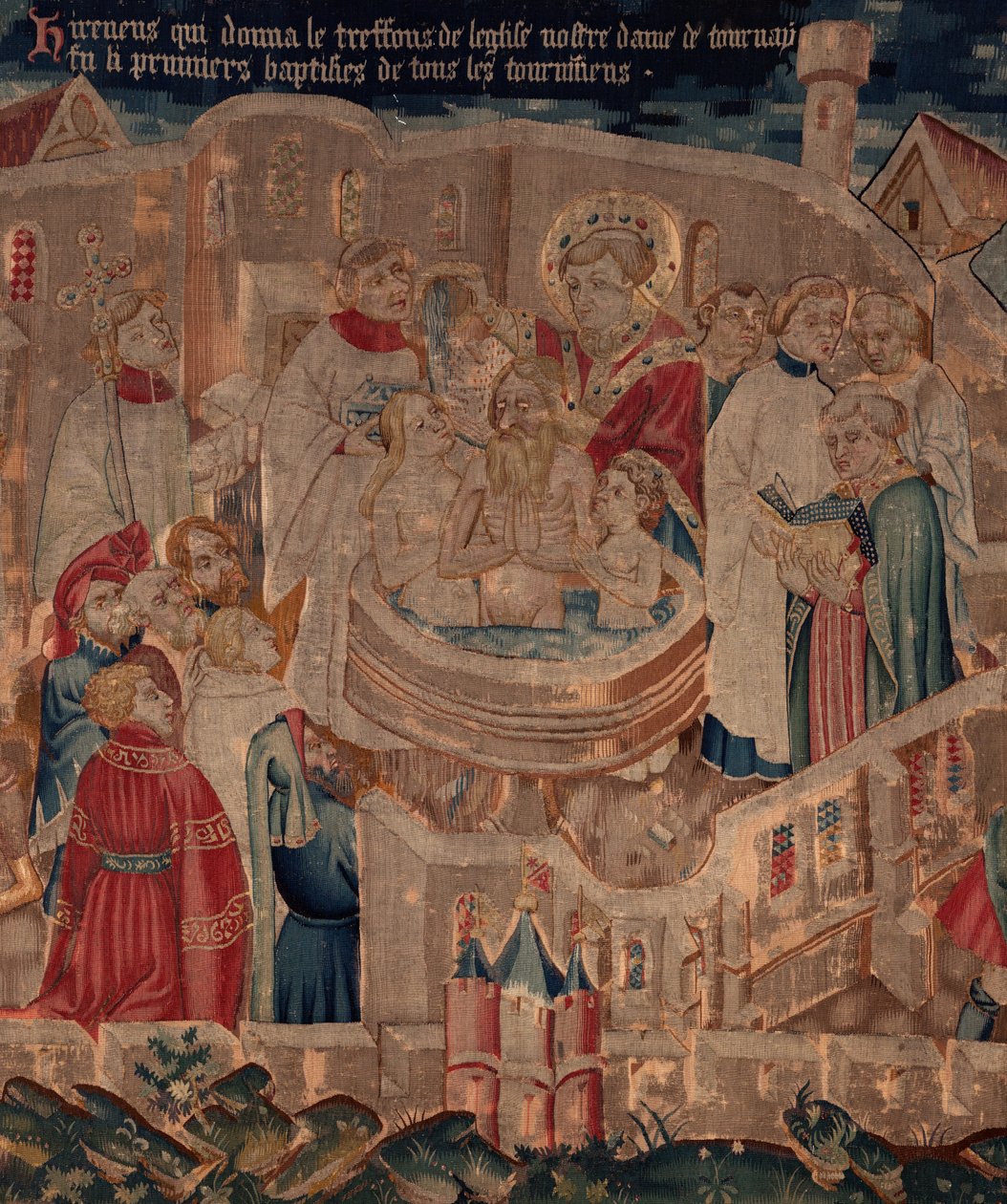 Historia św. Piata i św. Eleutery, scena 6 Szczegół poł. Scena chrztu. autorstwa Unknown artist