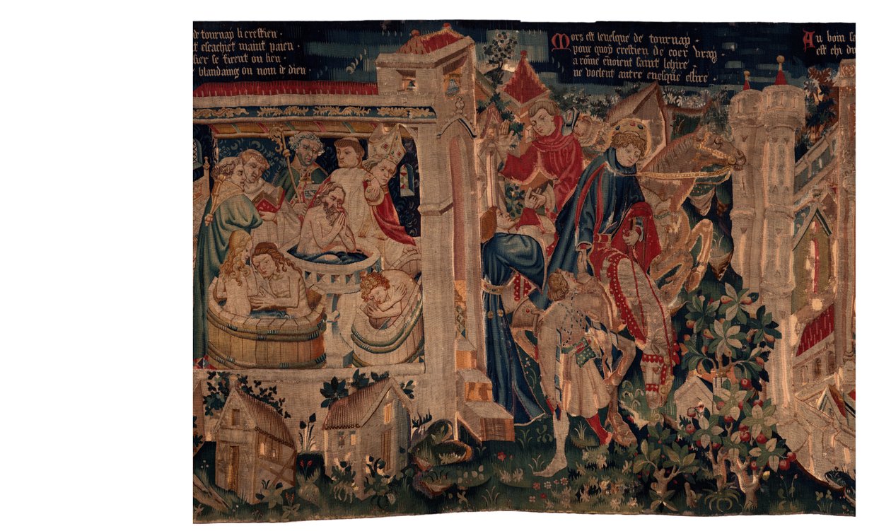 Historia św. Piata i św. Eleutery, scena 7 chrzest chrześcijan zesłańców autorstwa Unknown artist