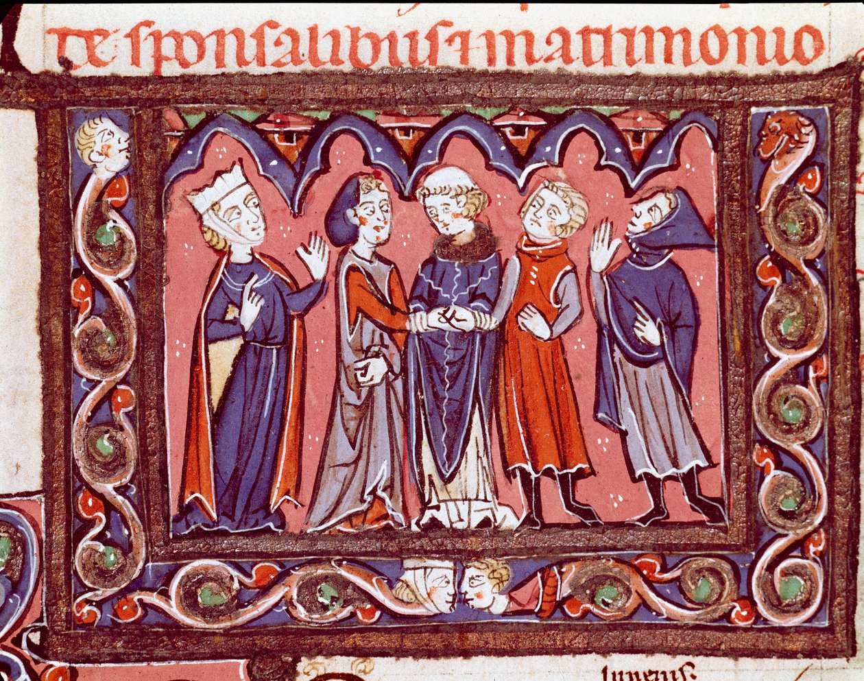 Historia prawa kanonicznego: „”ceremonia zaślubin”””Miniatura z „Decretales”” Giovanniego d