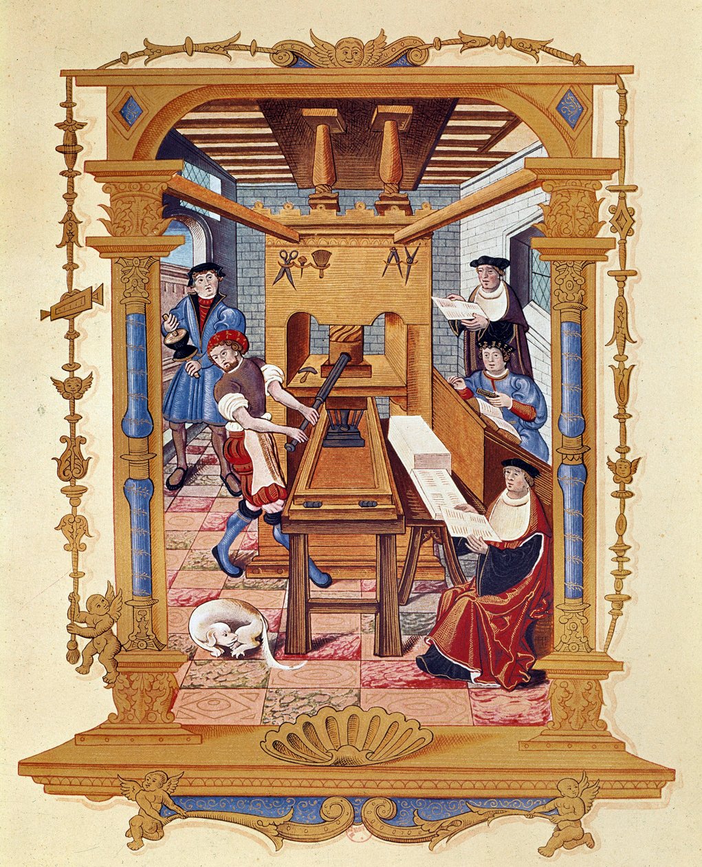 Historia drukarstwa: warsztat typograficzny około 1530 r. autorstwa Unknown artist