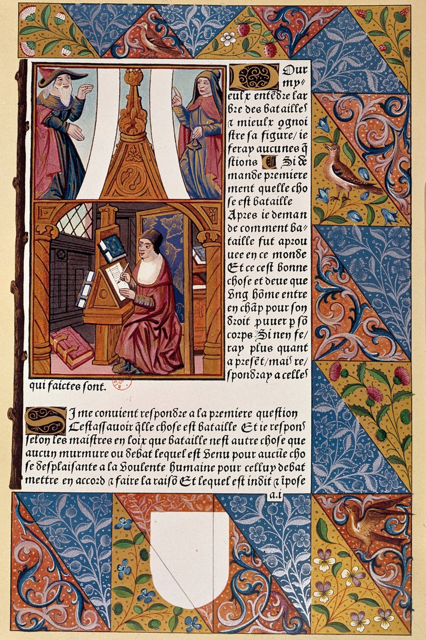 Historia druku: wydawca Antoine Verard (?-1513) komponuje swoją książkę. Z rękopisu z 1494 r. autorstwa Unknown artist