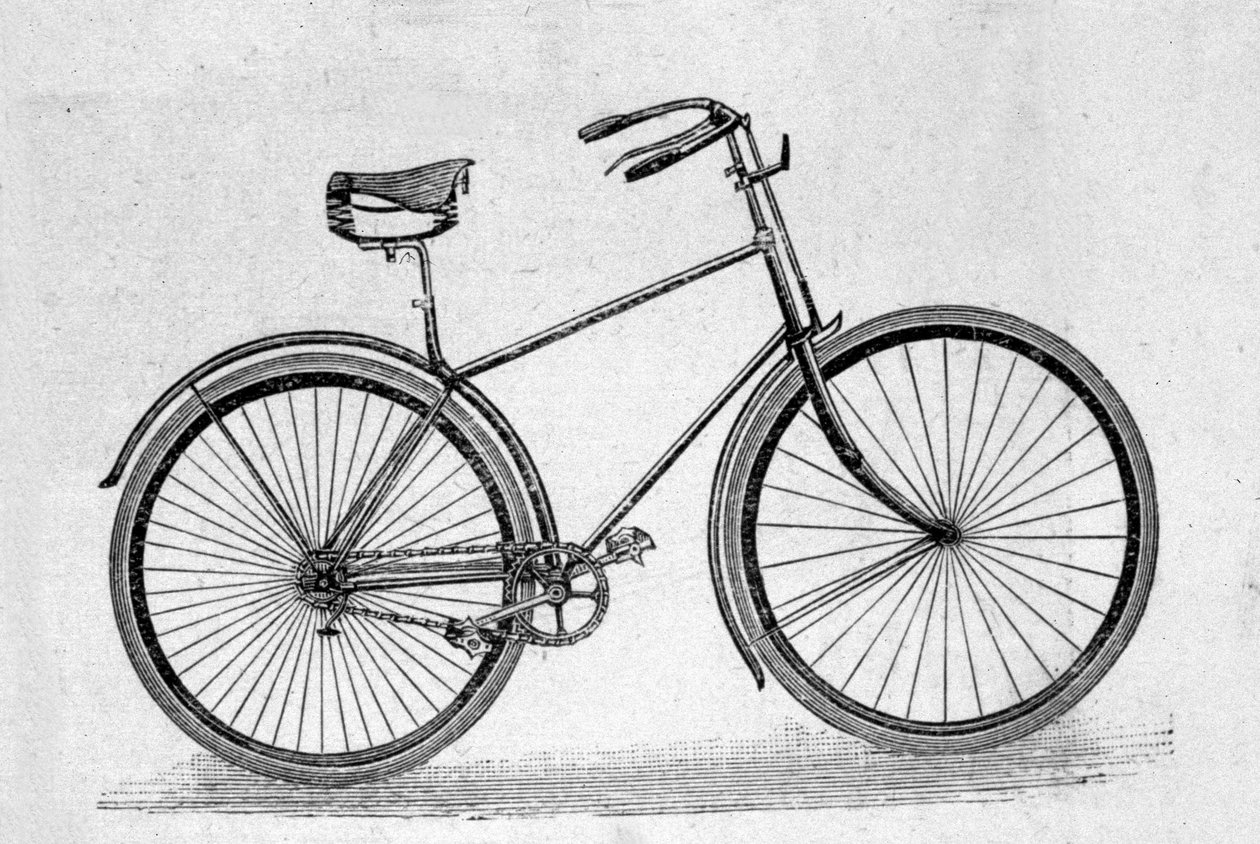 Wydrążony model roweru z gumy. autorstwa Unknown artist