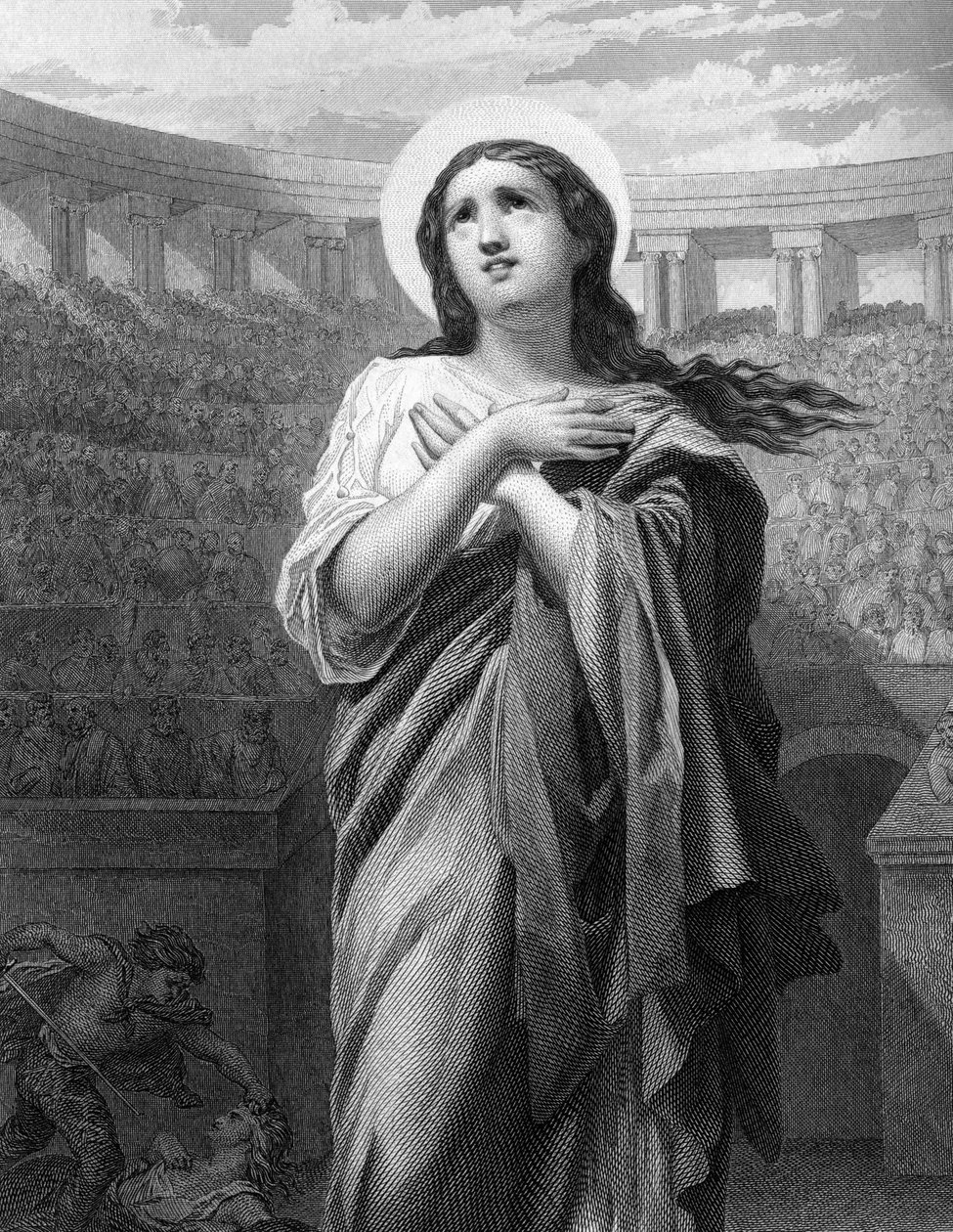 Święta Felicity. Męczeństwo wdowy i rzymskie. (II c.) w „Świętych Niewiastach””.1852 autorstwa Unknown artist