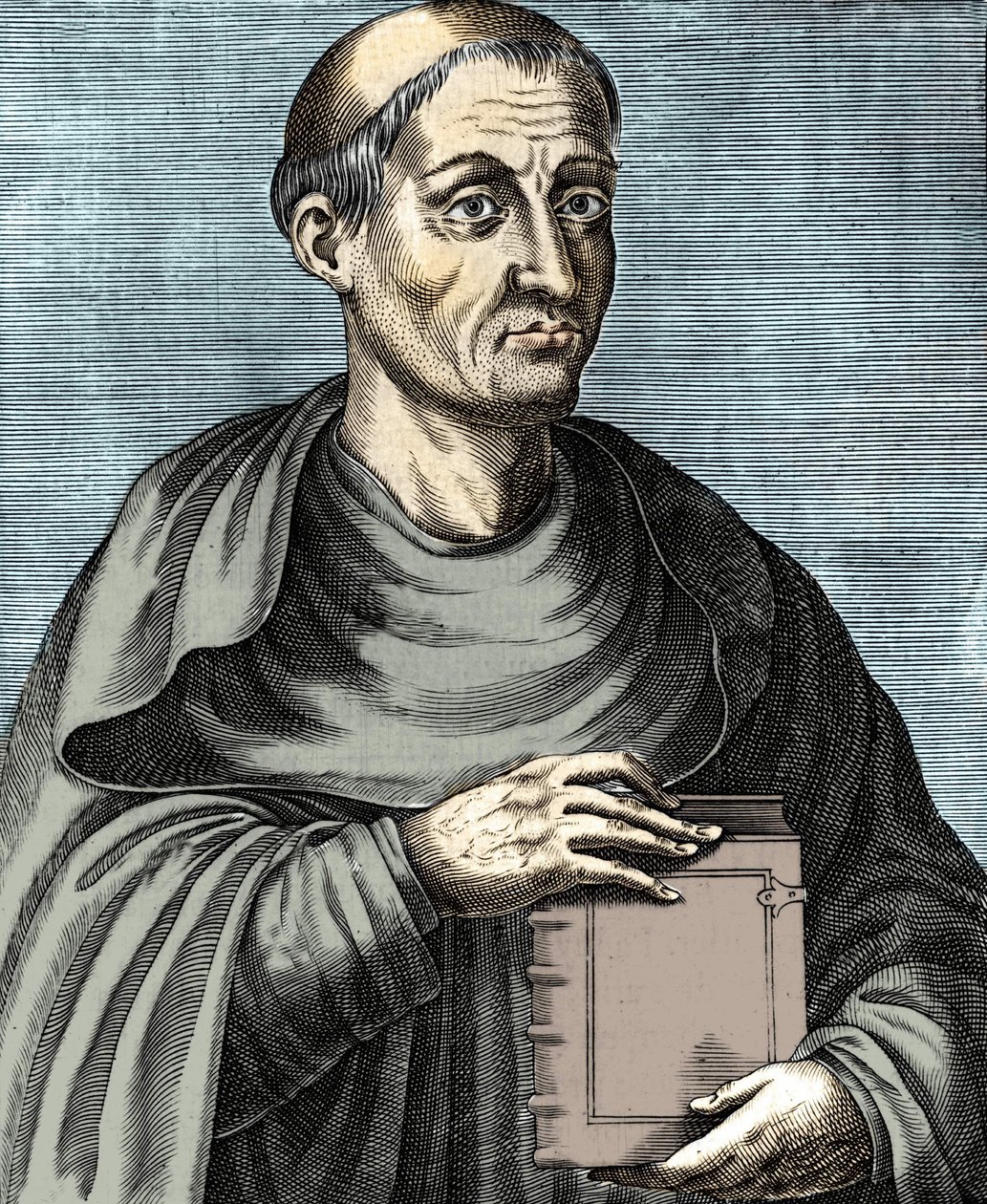 Hugues de Saint Victor. Francuski teolog i filozof. XII wiek. Rycina z XVII wieku. autorstwa Unknown artist