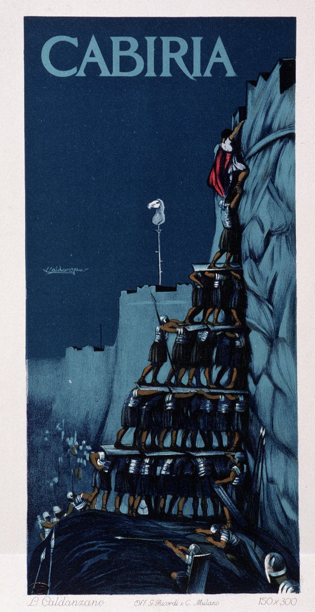 Ludzka wieża, plakat „Cabiria”, film Giovanniego Pastrone, aka Piero Fosco autorstwa Unknown artist