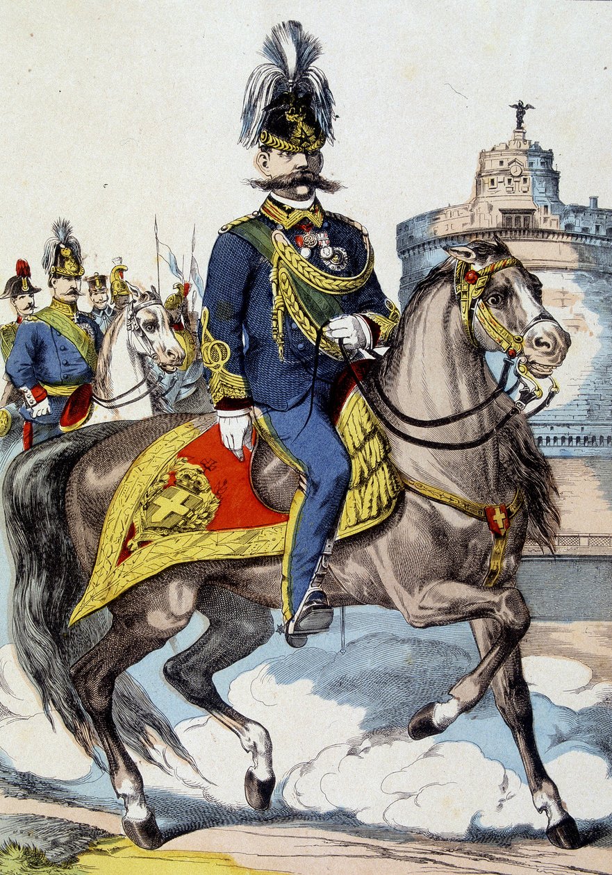 Humbert I na koniu, król Włoch autorstwa Unknown artist