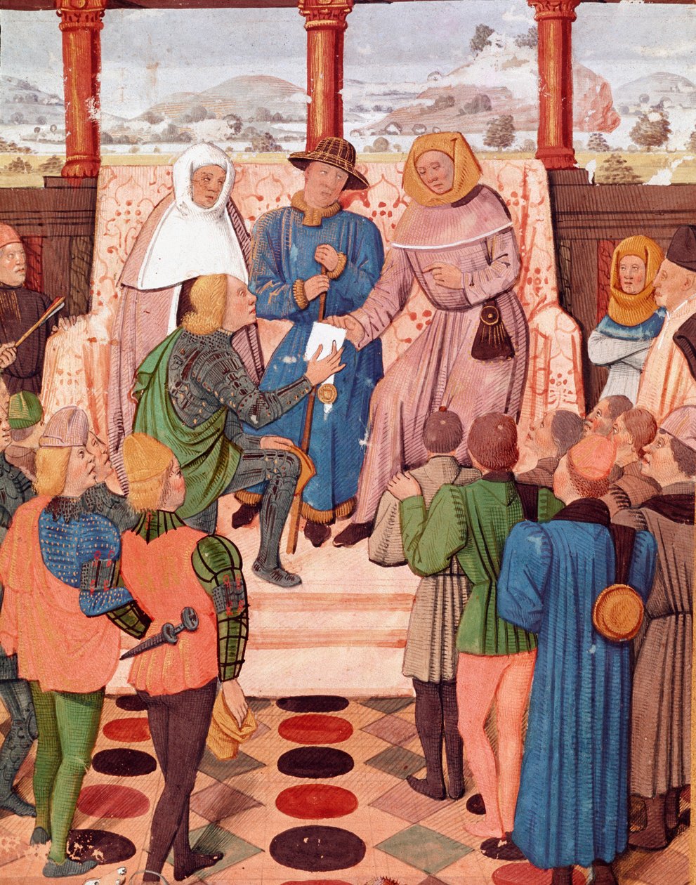 Wojna stuletnia: „” Karol VII (1403-1461) przedstawia dokument Joannie d