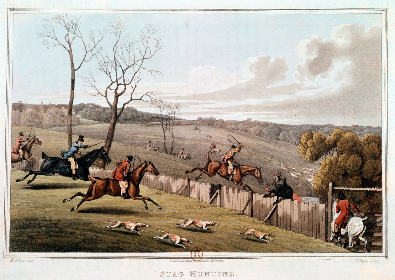 Polowanie w Anglii. Litografia XIX wieku. Paryż, B.N. autorstwa Unknown artist