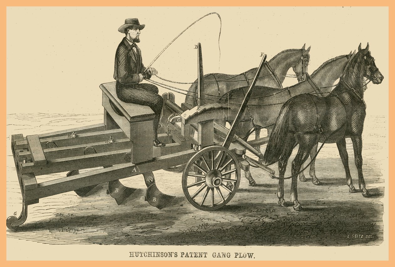Hutchinson Patent Gang Plow autorstwa Unknown Artist
