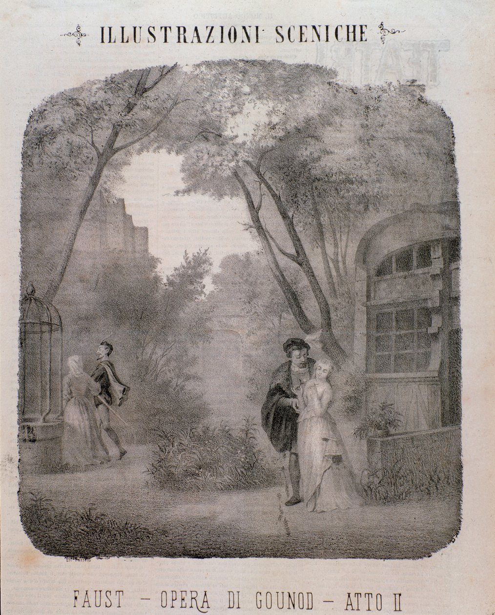 Ilustracja do drugiego aktu Fausta autorstwa Charlesa Gounoda autorstwa Unknown artist