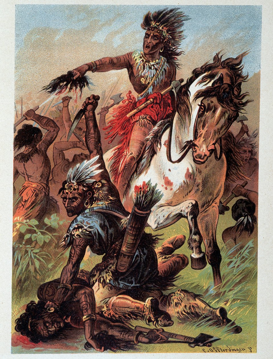 Ilustracja „Pończoch skórzanych” autorstwa F. Cooper autorstwa Unknown artist