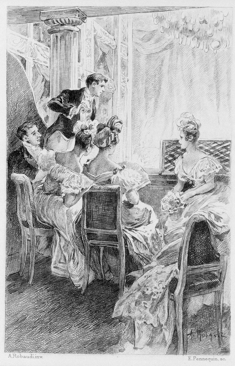 Ilustracja „Czerwonego i czarnego” autorstwa Stendhala. 1830. Rycina z końca XIX wieku. autorstwa Unknown artist