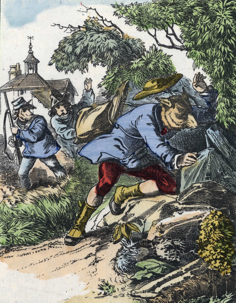 Ilustracja do bajki „Dobra mama owca”. W „Opowieściach z domu dla najmłodszych””. Anonimowy rycina z XIX wieku. autorstwa Unknown artist