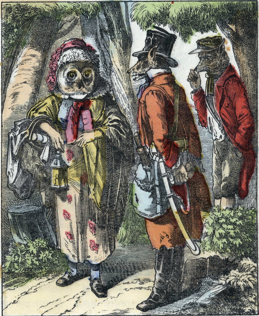 Ilustracja do bajki „Dobra mama owca”. W „Opowieściach z domu dla najmłodszych””. Anonimowy rycina z XIX wieku. autorstwa Unknown artist