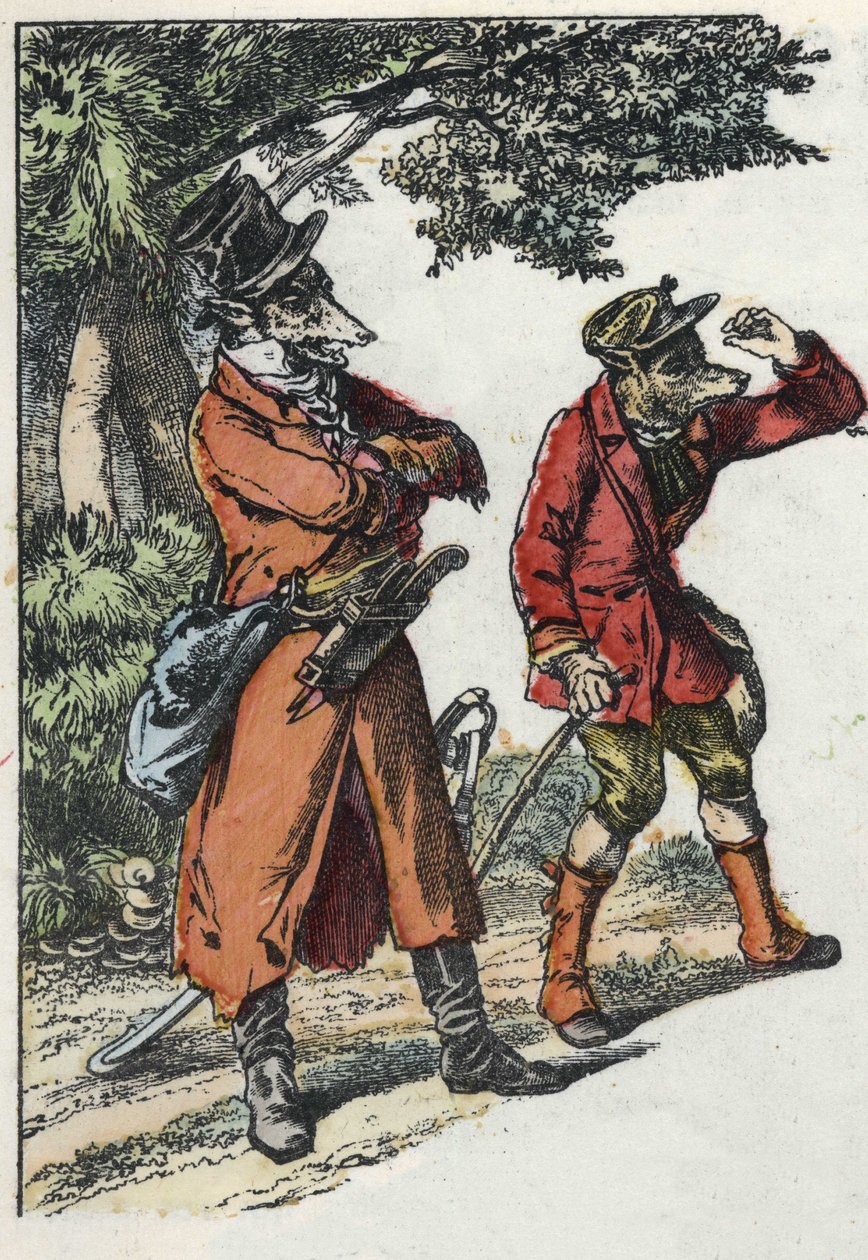 Ilustracja do bajki „Dobra mama owca”. W „Opowieściach z domu dla najmłodszych””. Anonimowy rycina z XIX wieku. autorstwa Unknown artist