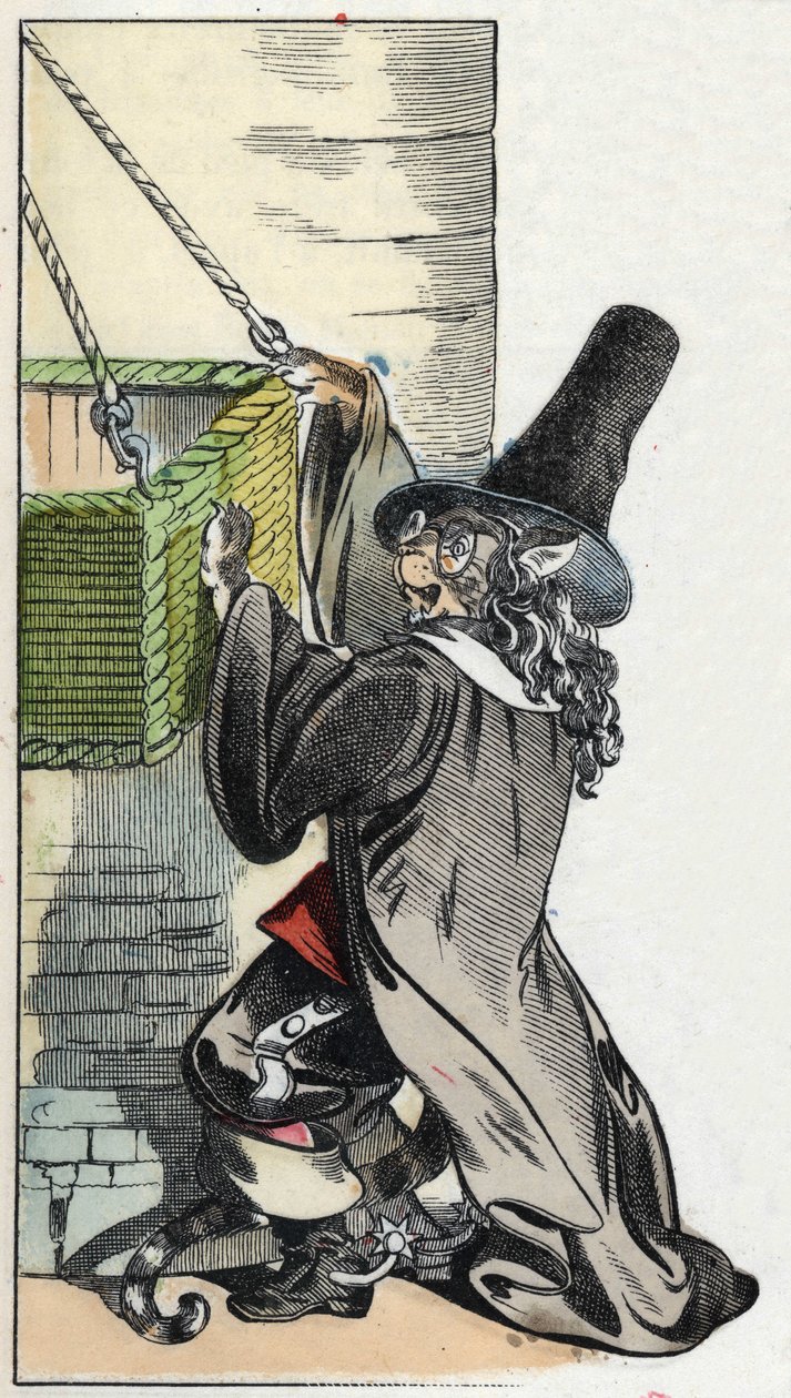 Ilustracja do bajki „Straszny Raminagrobis i myszy”””””””””””””””””””””””””””””””””””””””””””””””””””. W „Opowieściach z domu dla najmłodszych””. Anonimowy rycina z XIX wieku. autorstwa Unknown artist