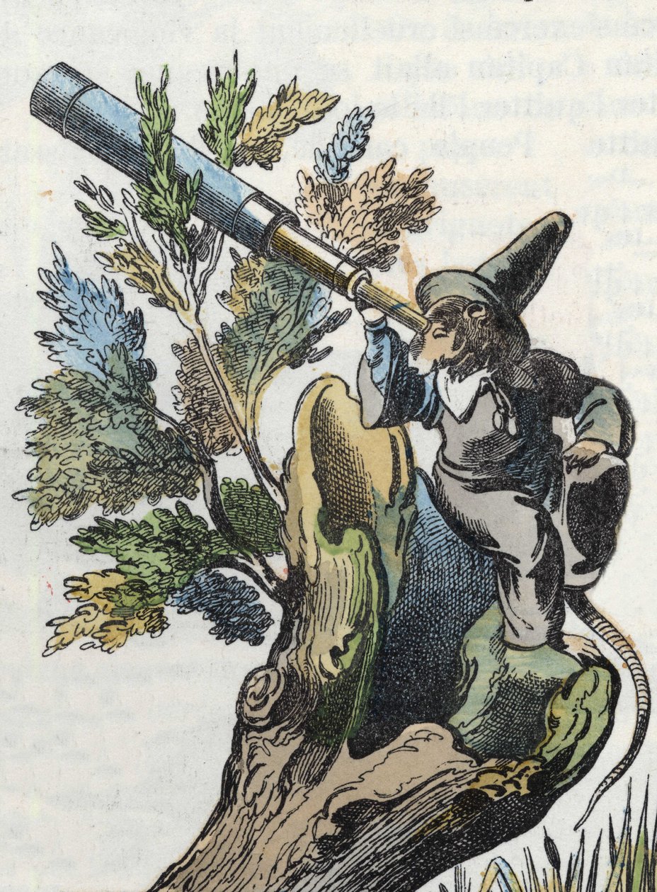 Ilustracja do bajki „Straszny Raminagrobis i myszy”””””””””””””””””””””””””””””””””””””””””””””””””””. W „Opowieściach z domu dla najmłodszych””. Anonimowy rycina z XIX wieku. autorstwa Unknown artist