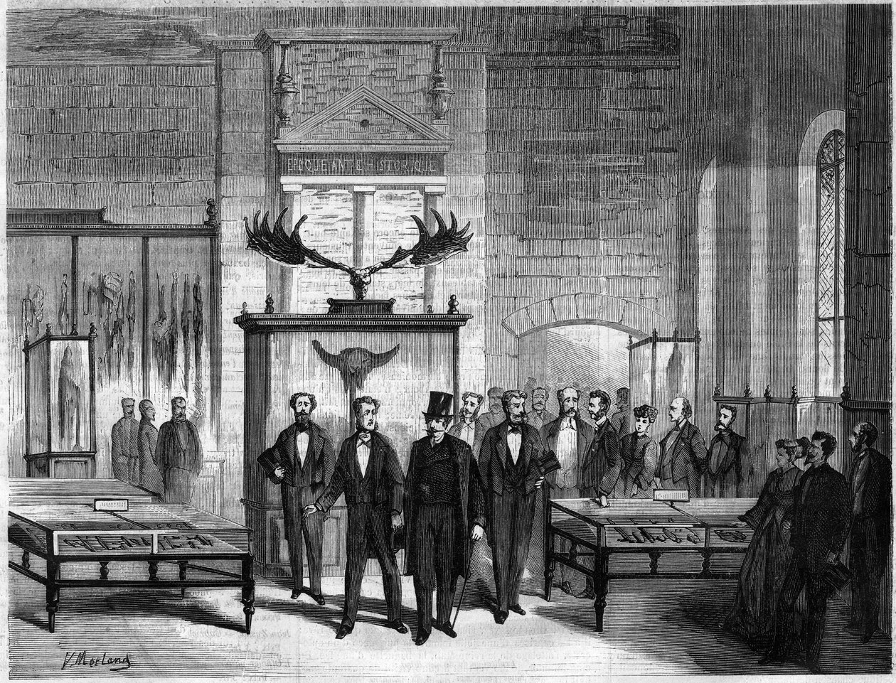 Inauguracja Musee Gallo Romain (Gallo-Romain) w Chateau Saint Germain en Laye (Saint-Germain-en-Laye) przez Napoleona III (Charles Louis Napoleon Bonaparte autorstwa Unknown artist