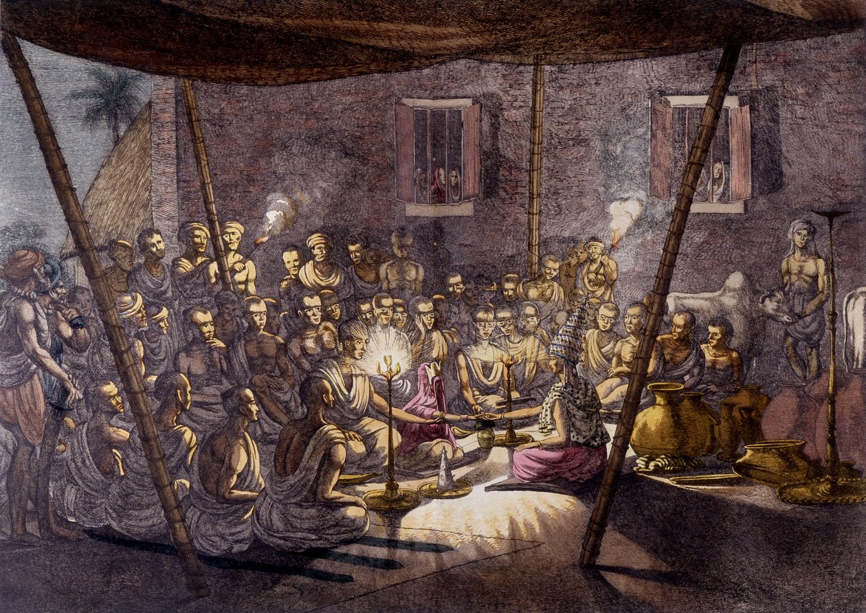 Kultura i cywilizacja indyjska: Ceremonia ślubna w Indiach. autorstwa Unknown artist