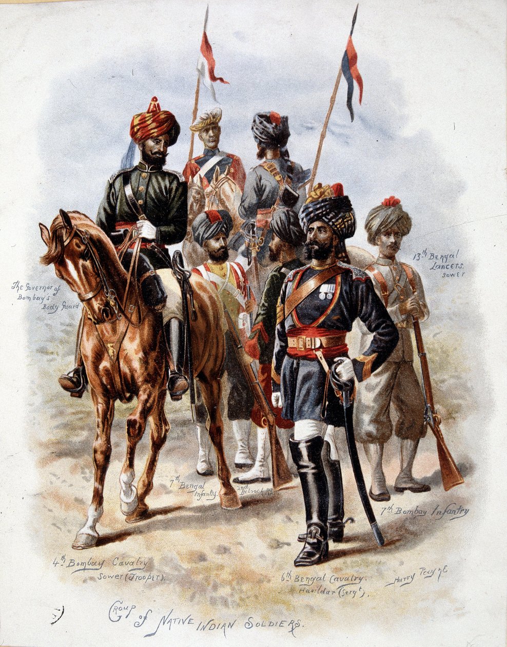 Indyjska armia armii angielskiej - chromo. autorstwa Unknown artist
