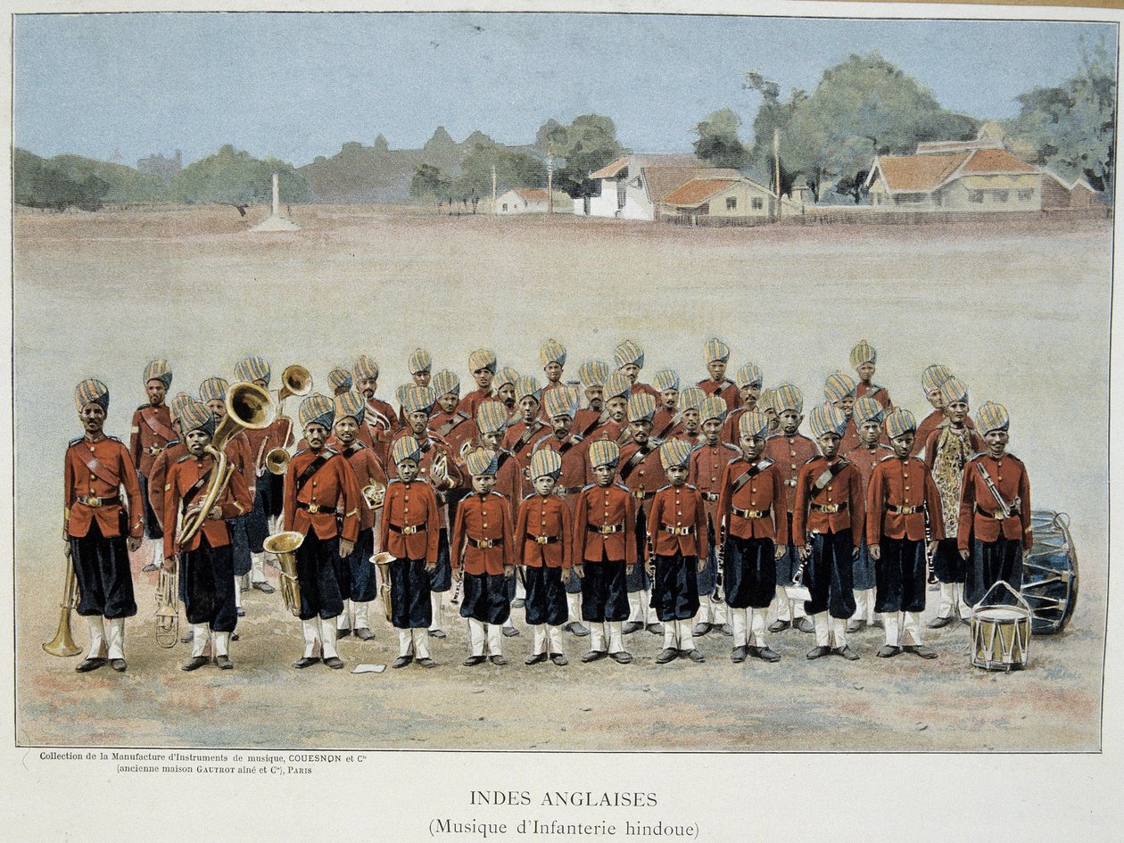 Orkiestra piechoty Indii Angielskich - rycina, koniec XIX wieku. autorstwa Unknown artist