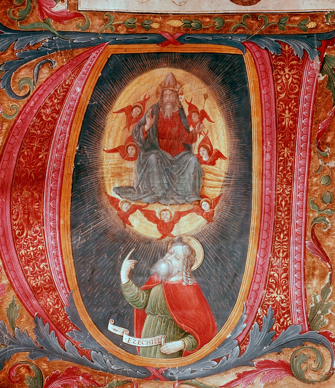 Pierwsza litera V z przedstawieniem Ezechiela (Miniatura autorstwa Unknown artist