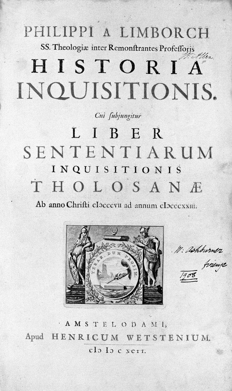 Inkwizycja. Frontyspicjum „Historii Inkwizycji”, Amsterdam 1692. autorstwa Unknown artist